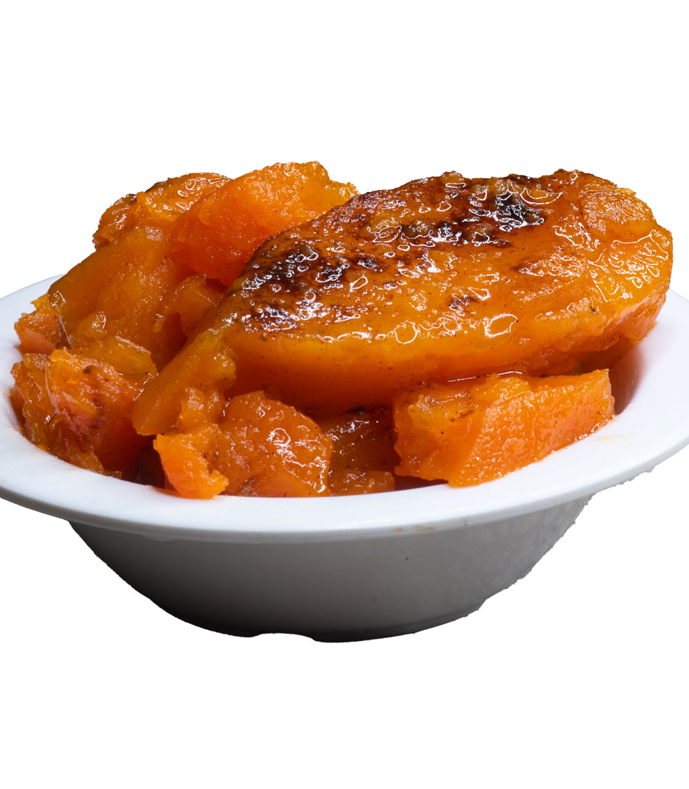 Treat yourself to our sweet and tender candied yams, cooked in a rich syrup of spices for a deliciously indulgent side.