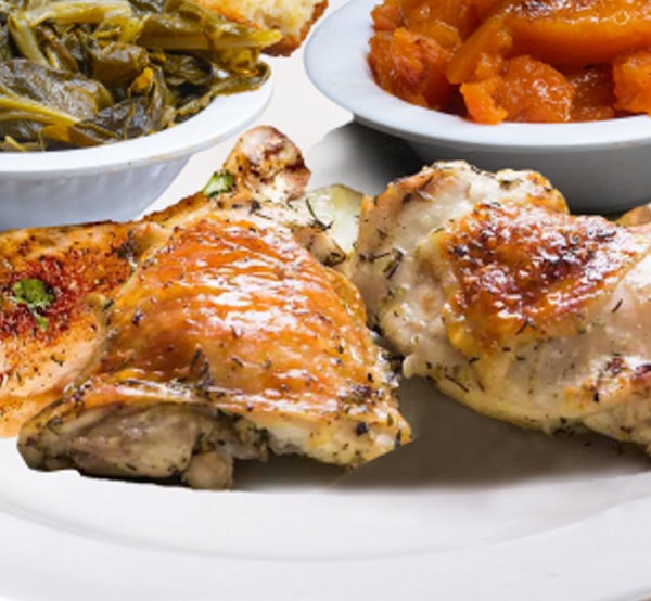 Savor our baked chicken, marinated and seasoned to perfection, delivering juicy, flavorful meat with a crispy skin that’s sure to please.