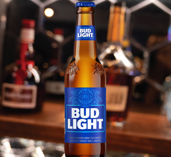 Ice-cold Bud Light, the classic American lager, perfect for enjoying with your favorite meal.