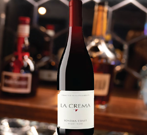 A bottle of La Crema wine, showcasing its elegant design and rich flavor profile, perfect for a special occasion.