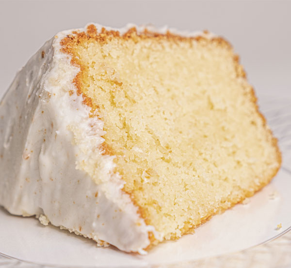 Classic pound cake, rich and buttery, perfect for pairing with fresh fruit or enjoying on its own.